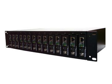 14 estante de la ranura 2U para el convertidor video de la fibra, el solo poder o fuentes de alimentación de AC+AC o de DC+DC