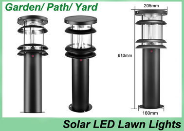 3W integró las luces solares del césped, CE de aluminio llevado solar RoHS del negro del panel de las luces del jardín